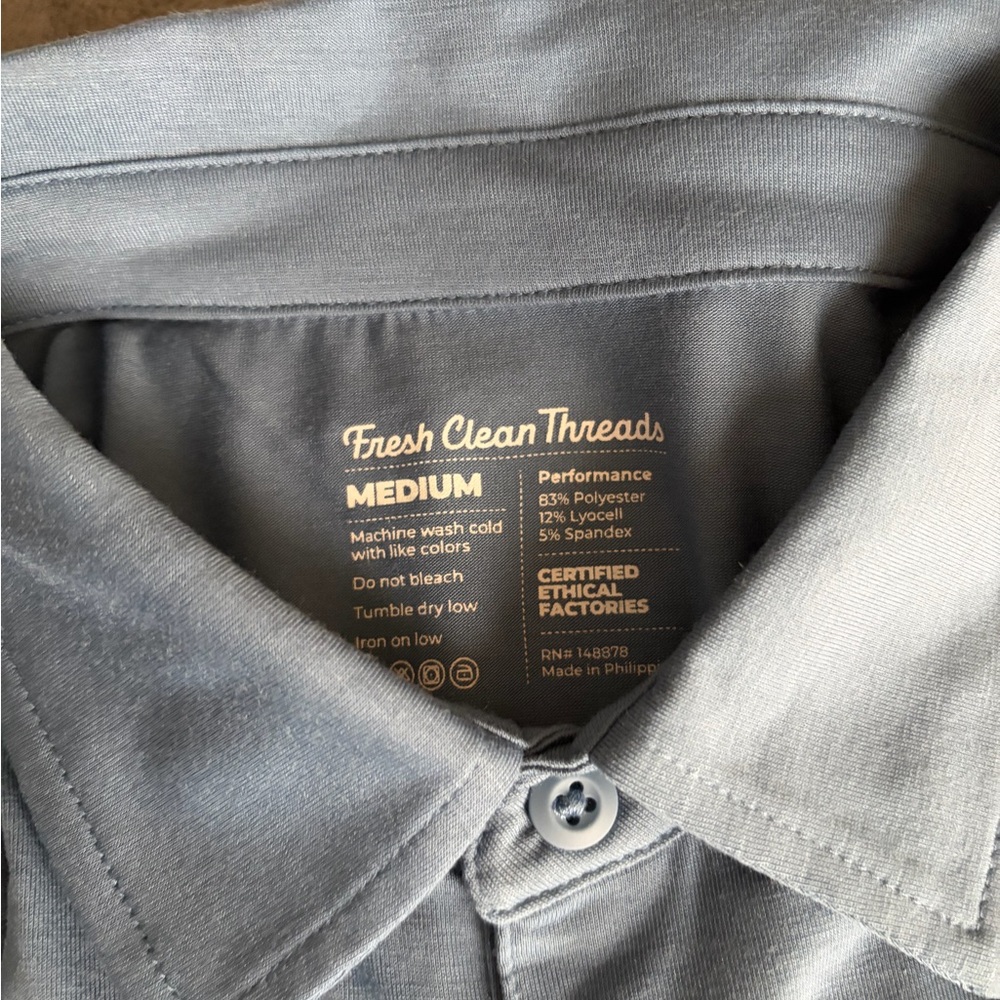 Modern Fresh Clean Tees Slate Blue Performance Polo - Picture 2 of 2